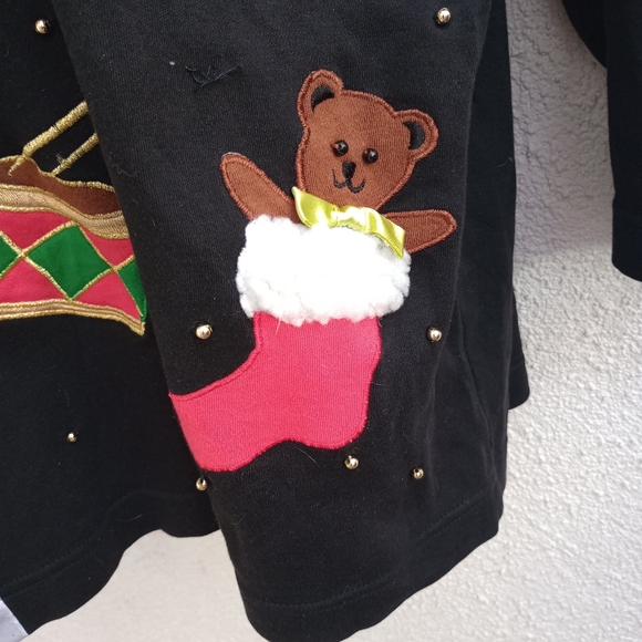 Chaus Women Holiday Shirt Christmas Ugly Party Vintage Retro Winter Long Sleeve - Picture 4 of 15